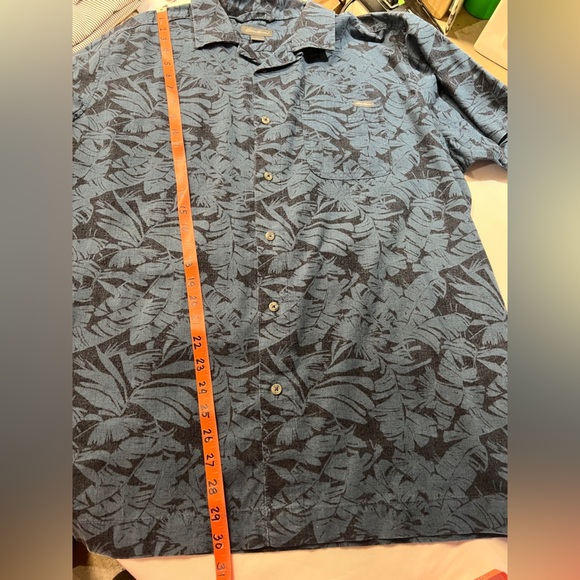 EDDIE BAUER Men’s blue tropical print shirt size L. - Picture 11 of 11